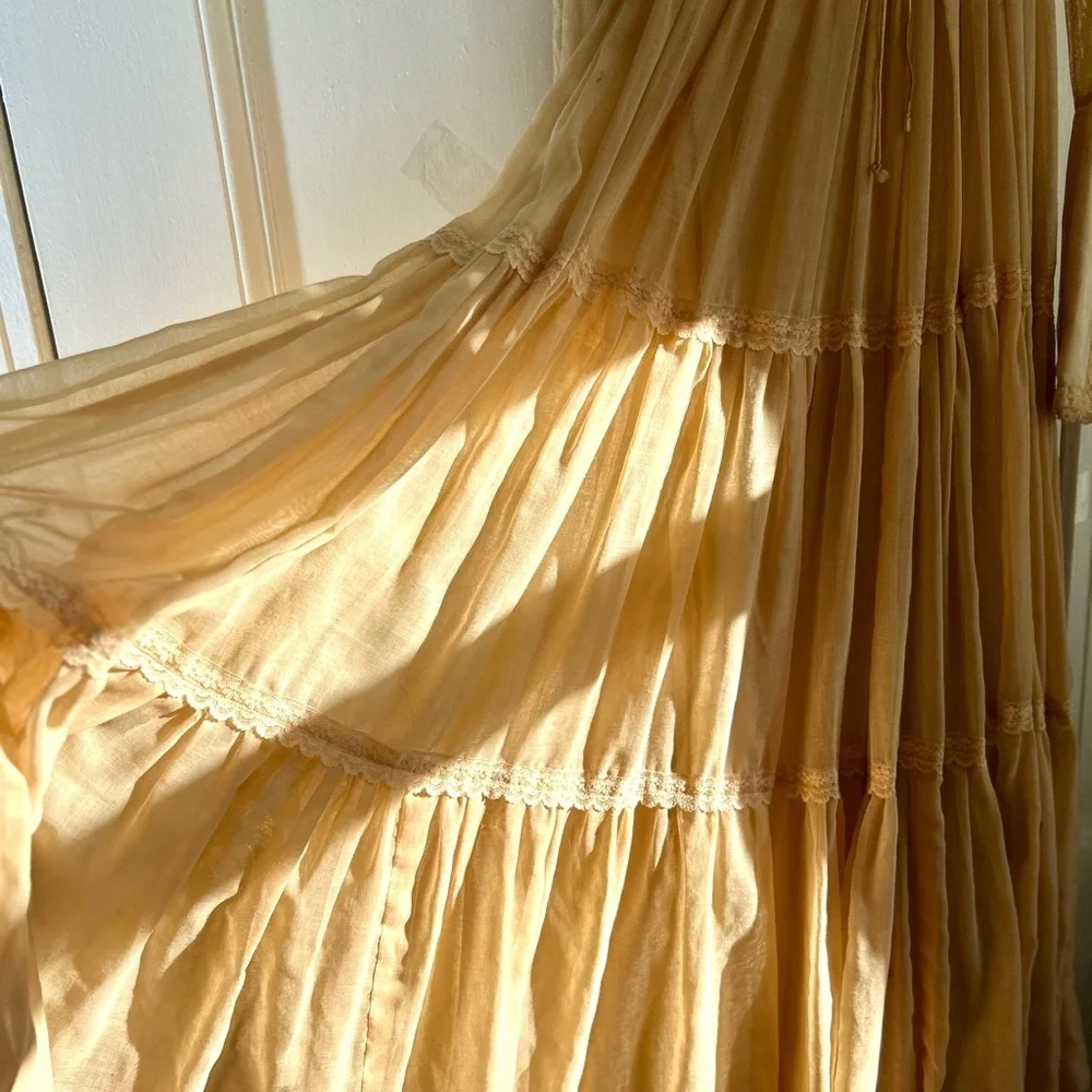 Vintage Gunne Sax by Jessica San Francisco Prairie Maxi Dress Size 7 - Picture 14 of 17